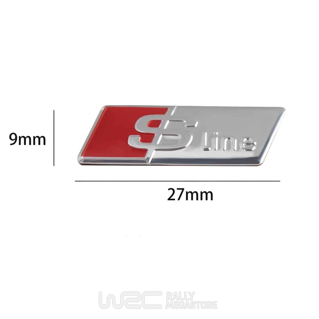 EMBLEME LOGO AUTOCOLLANT S LINE SILVER POUR VOLANT AUDI